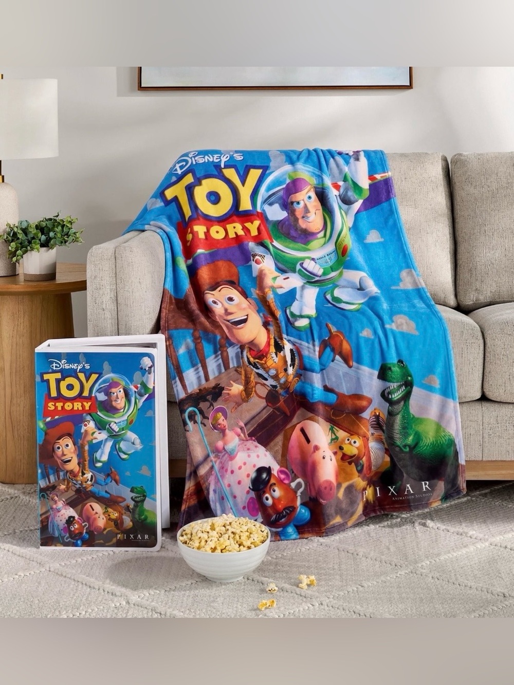 Disney Toy Story Classic VHS Boxed Silk Touch Throw, 50”x70”